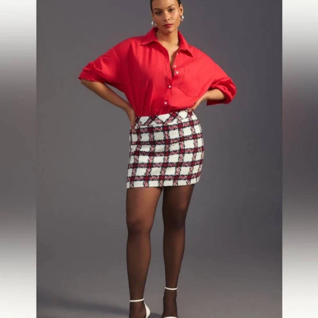 Anthropologie Endless Rose Tweed Mini Skirt